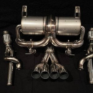 Brilliant Exhaust System with Quad Outlets + Cat Pipes for the Lamborghini Aventador SV LP750